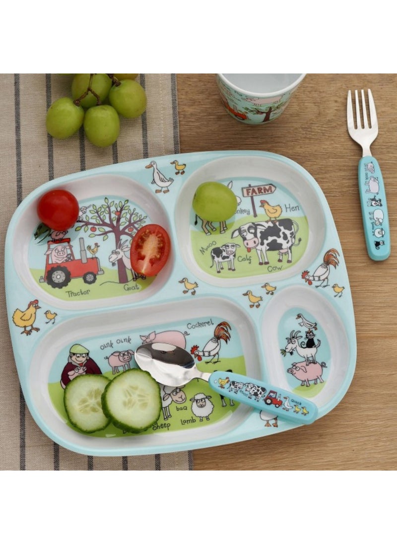 Mini Compartment Plate for Babies Farmyard