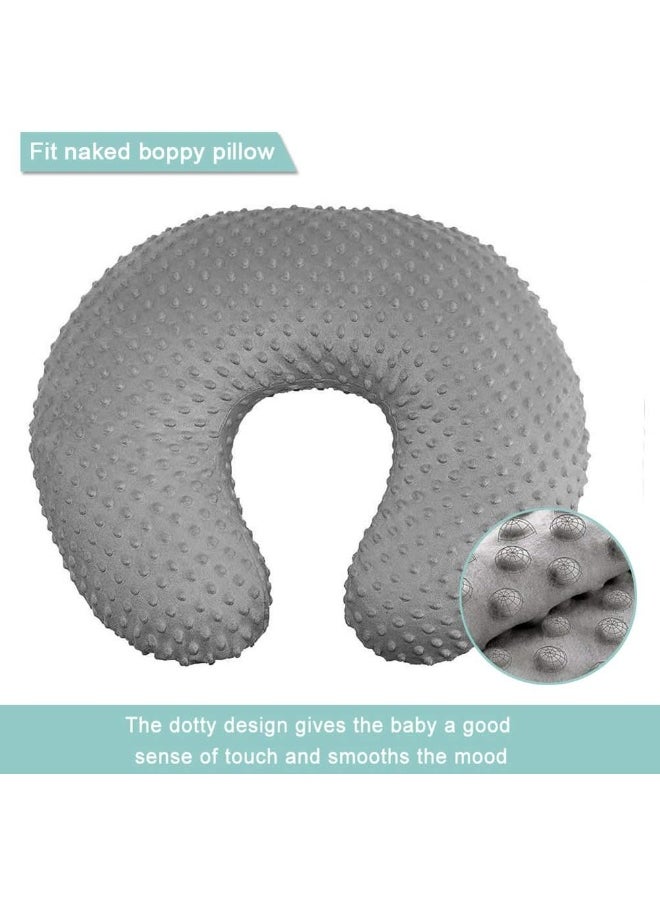 OWLOWLA Minky Nursing Pillow Cover, Breastfeeding Pillow Slipcover Fits Nursing Pillow for Baby Boy Girl(Gray)