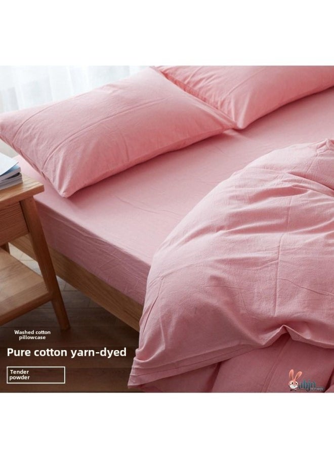 Extra Large Pillowcase Large 60x 90 Extra Large Widened Cushion Cover Pair For Adults Simple Pure Cotton-Color:Tender Powder (pair Of Pillowcases)-Specifications:50cmx75cm