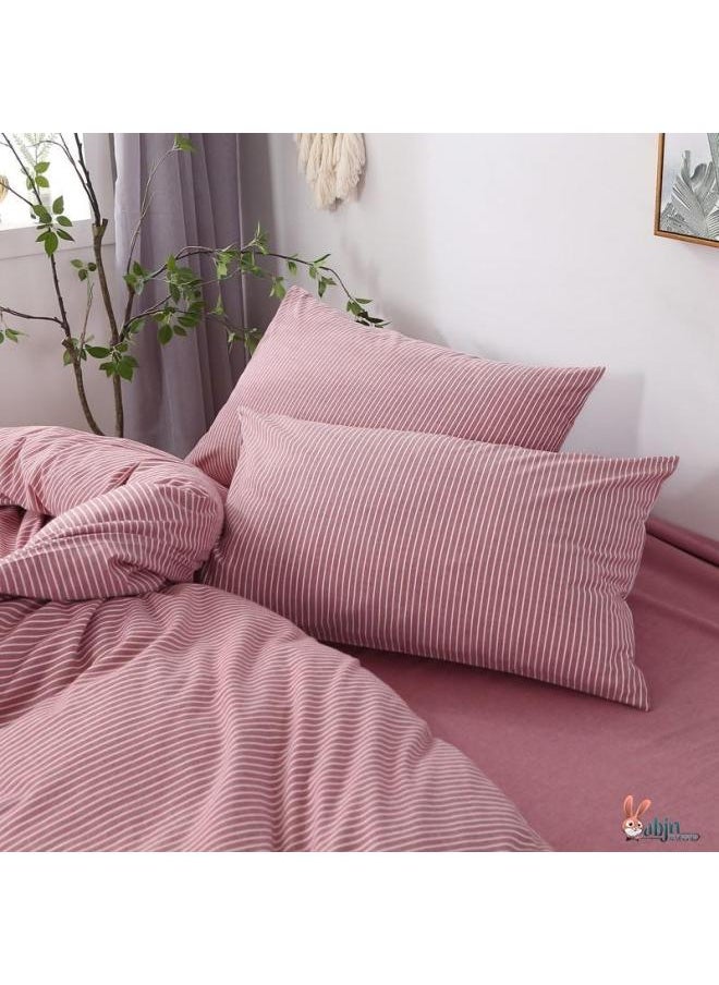 Extra Large Pillowcase Large 60x 90 Extra Large Widened Cushion Cover Pair For Adults Simple Pure Cotton-Color:Red Vertical Strips (pair Of Pillowcases)-Specifications:50cmx75cm