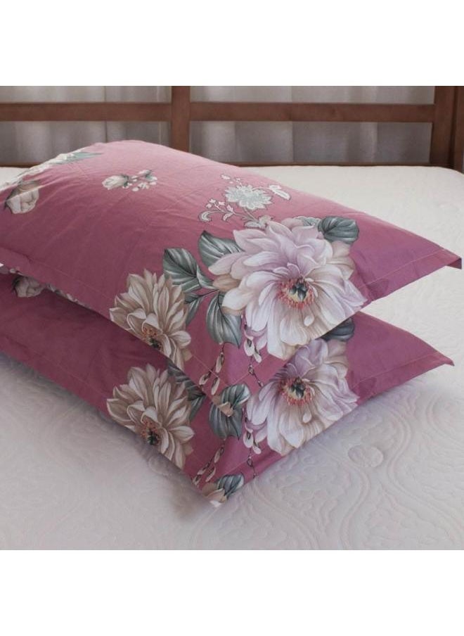 Large Pillowcase Cotton 100 Cotton Pair Pack 48cm X 74cm Large Size 50x 80 Small Size 35x 55 Pillowcase Span-Color:Pair Of Peony Purple Pillowcases-Specifications:30cmX50cm