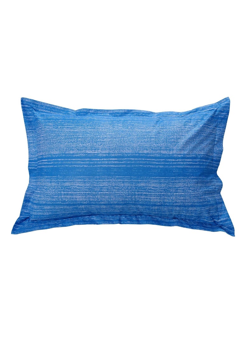 Huesland by Ahmedabad Cotton 144 TC Bedsheets Cotton Double Bed with 2 Pillow Covers Grid Blue Grey White