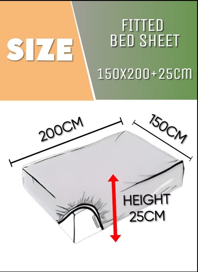 Black Striped Double Bed Sheet Sets Cotton 3 Piece Set Deep Pocket 150x200+25cm