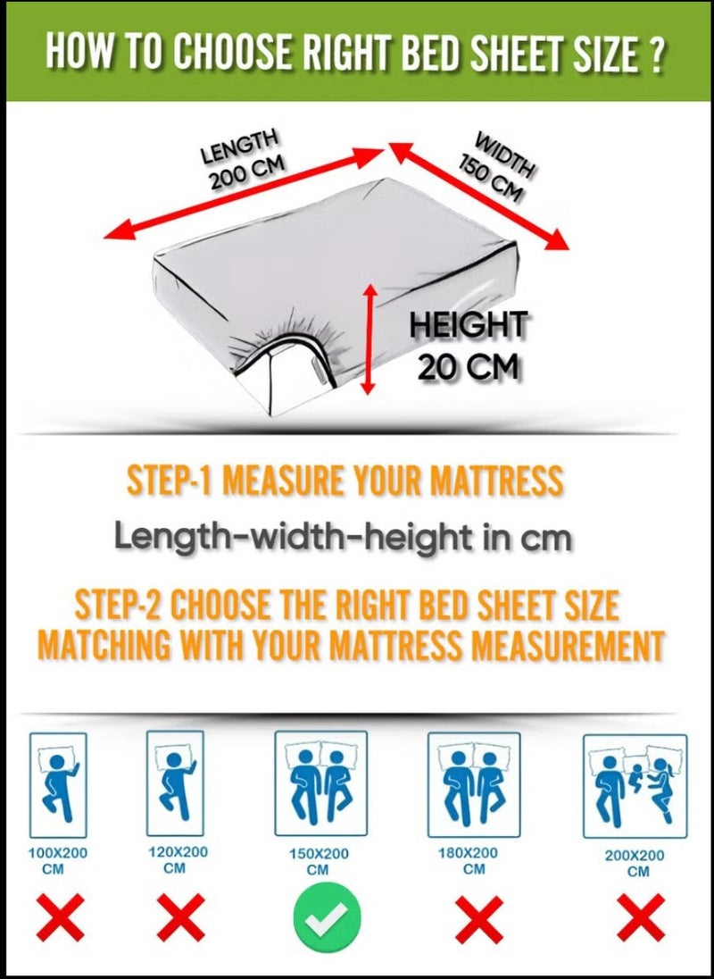 Black Striped Double Bed Sheet Sets Cotton 3 Piece Set Deep Pocket 150x200+20cm