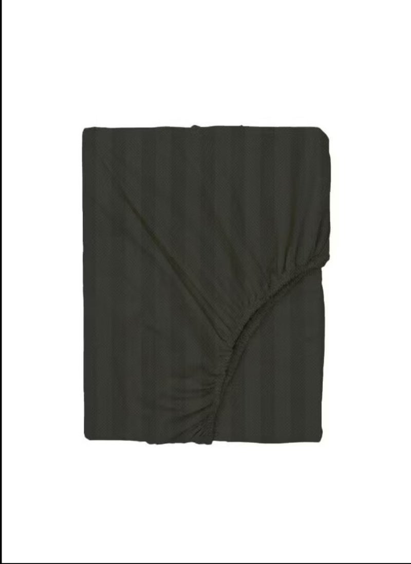 Black Striped Double Bed Sheet Sets Cotton 3 Piece Set Deep Pocket 150x200+20cm