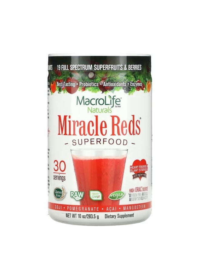 Miracle Reds Superfood Goji Pomegranate Acai Mangosteen 10 oz 283.5 g