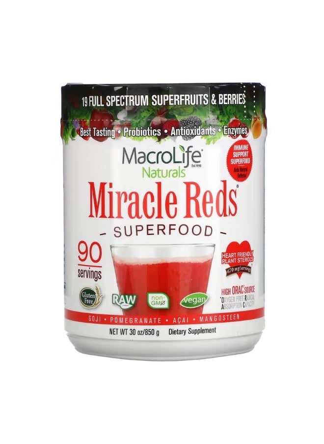 Miracle Reds Superfood Goji Pomegranate Acai Mangosteen 30 oz 850 g