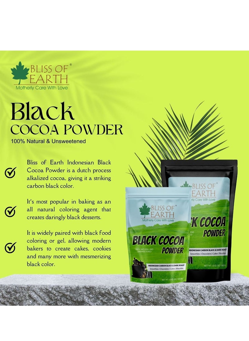 Black Cocoa Powder Natural and Unsweetened Carbon Black & Dark Roast Perfect for Cooking & Baking Cakes Biscuits Oreo Chocolates Smoothies 1KG