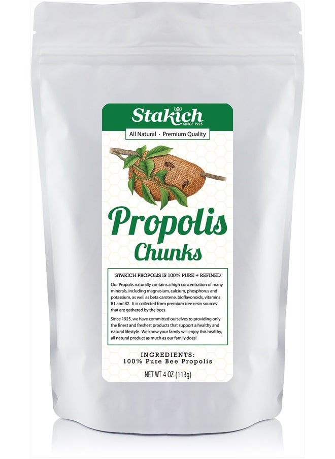 Bee Propolis Chunks - Pure, Natural - 4 Ounce