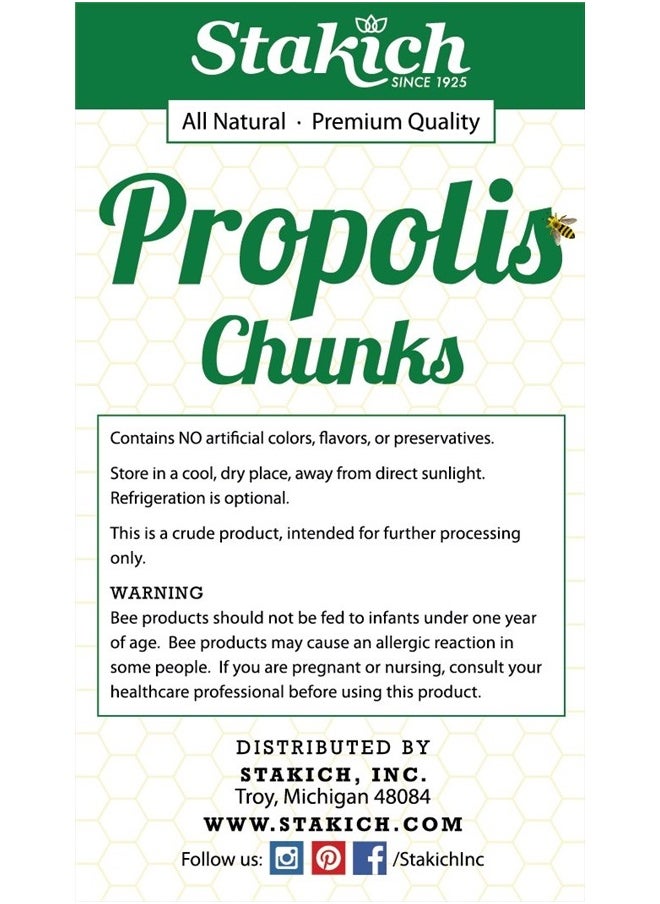 Bee Propolis Chunks - Pure, Natural - 4 Ounce