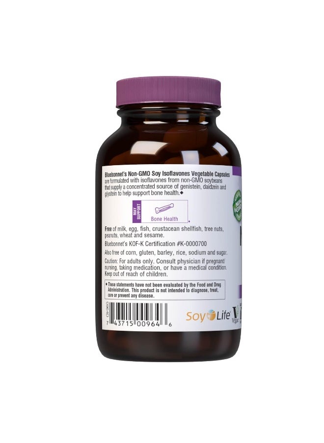 Bluebonnet Nutrition Non-GMO Soy Isoflavones, Bone Health*, Vegan, Kosher Parve, Gluten-Free, 60 Vegetable Capsules, 60 Servings
