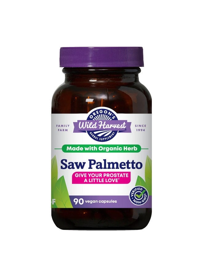 Saw Palmetto Organic Capsules, 90 Count vegetarian capsules, 1170mg