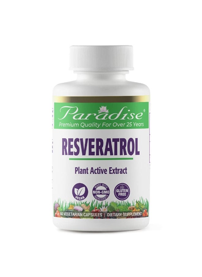 Resveratrol, Antioxidant, Super Potent, Ultra Pure, Vegan, Non GMO, Gluten Free, 60 Vegetarian Capsules
