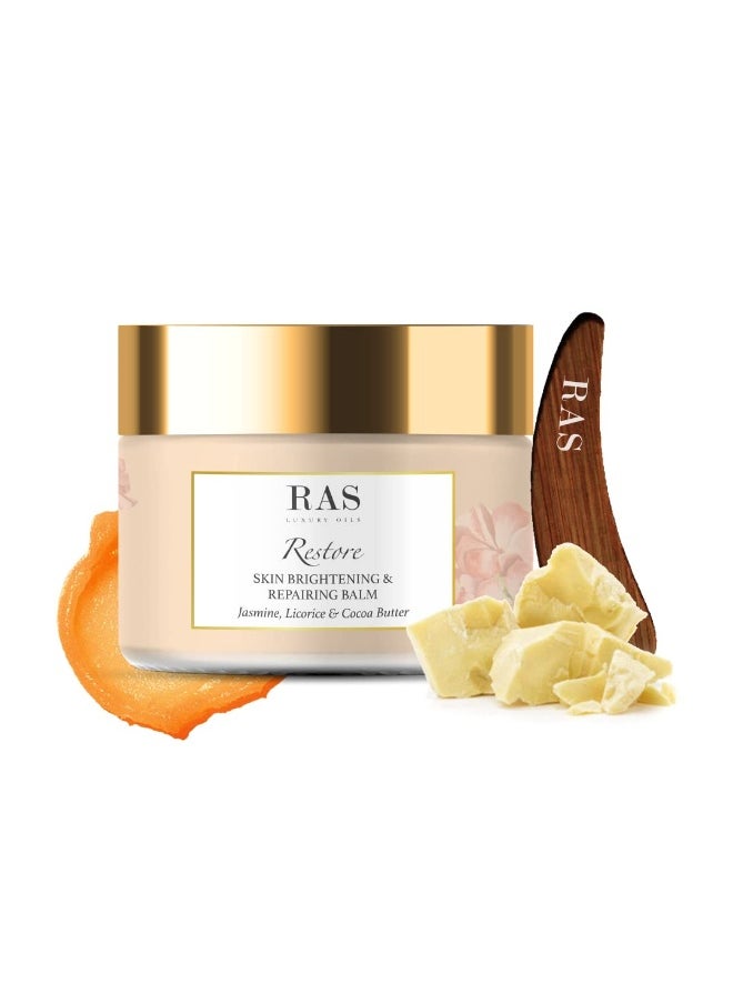 Luxury Oils Restore Repairing & Brightening Skin Moisturizer Balm for Dry Dull skin with Jasmine, Licorice & Cocoa butter 50g