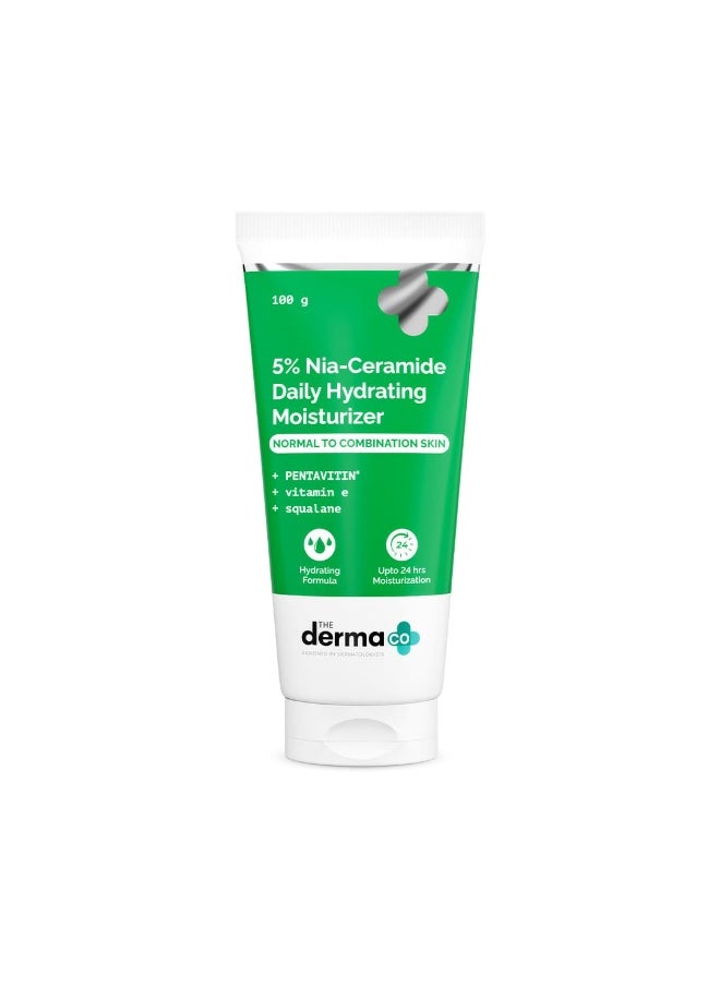 5% Nia-Ceramide Daily Hydrating Moisturizer| For Normal to Combination Skin | 24 hrs. Moisturization | 5% Niacinamide, 2% Ceramide | PENTAVITIN, Vitamin E & Squalane | Non sticky -100g