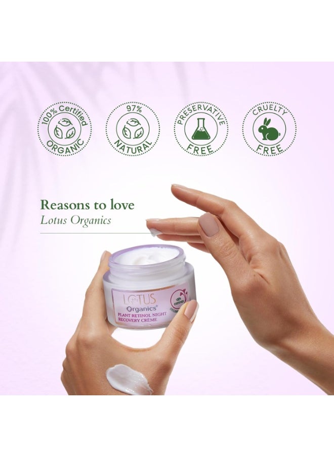 Organics+ Bakuchiol Plant Retinol Face Crème | Reduces Fine Lines & Wrinkles | Anti-Ageing | 100% Certified Organic Bakuchiol | All Skin Types | 50g