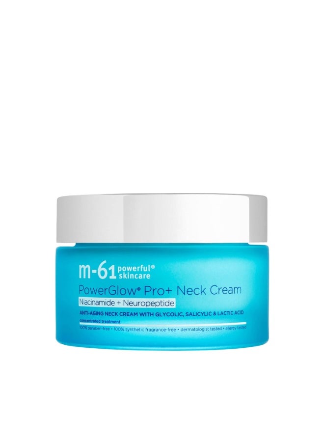 m-61 PowerGlow Pro+ Niacinamide+Neuropeptide Neck Cream - Anti-aging niacinamide and neuropeptide neck cream with glycolic, salicylic & lactic acid