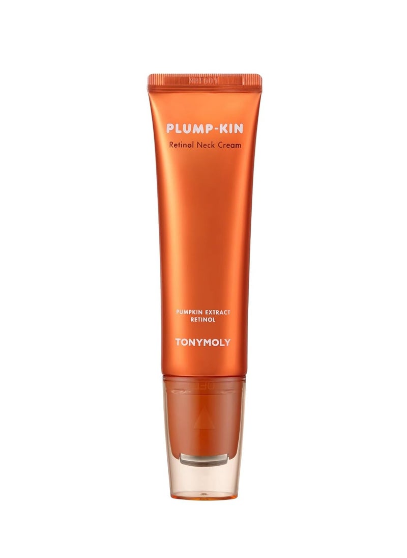 TONYMOLY Plump-kin Retinol Neck Cream Roller, Neck Cream for Tightening & Firming, Pumpkin Extract + Retinol, 1.69 fl oz