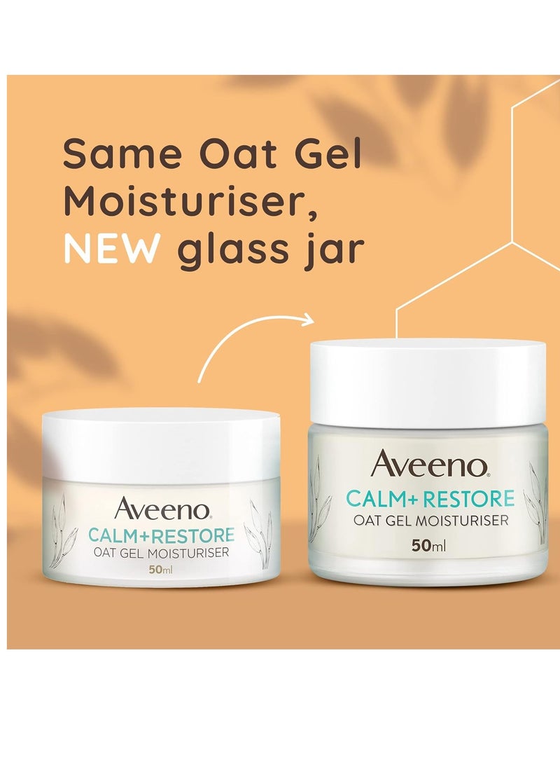 Face Calm Plus Restore Oat Gel Moisturiser, For Sensitive Skin, with Calming Feverfew and Restoring Prebiotic Oat, 50 ml (Pack of 1)(Packaging may vary)