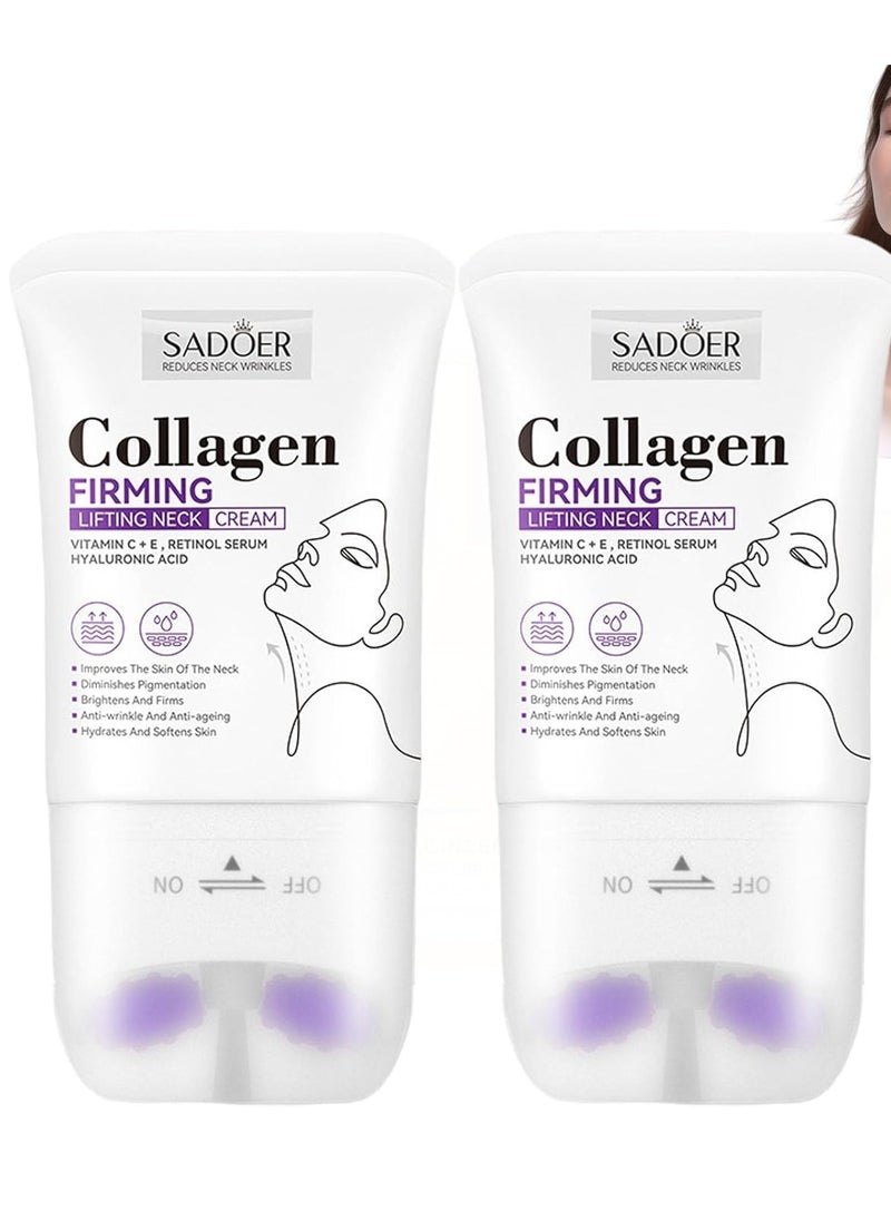 Sadoer Neck Collagen Cream - Collagen Firming Lifting Neck Cream, Sadoer Face & Neck Collagen Cream,Tightening Face/Neck Anti-Wrinkle Collagen Cream for Dark Spot