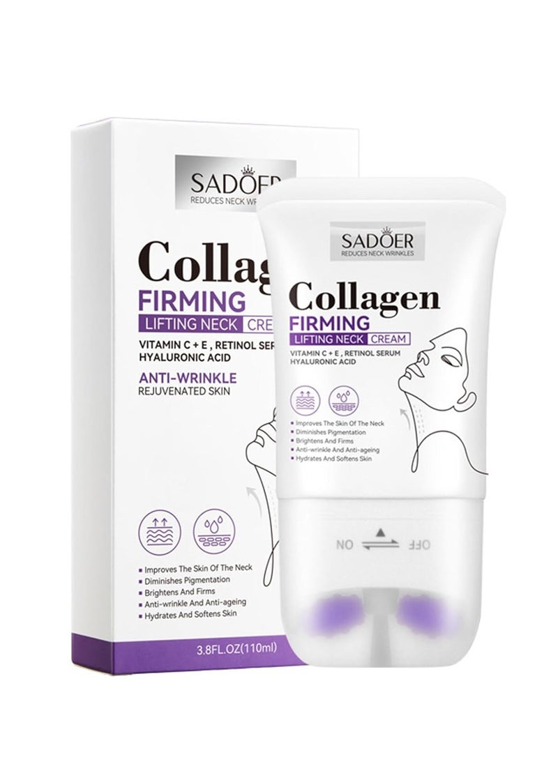Neck Cream,Neck Creams for Firming Roller,Neck Creams for Tightening Best for Older Women,Relieve Edema In The Neck,Reduce Wrinkles Fine Lines and Double Chin,Firm and Lift Sagging Skin,(1PCS）