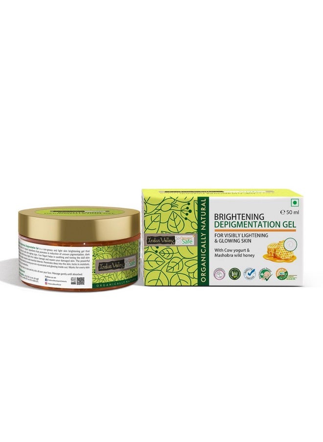 INDUS VALLEY Organic and Natural Cow's Milk Yogurt & Honey Depigmentation Gel For Radiant & Glowing Skin, Reduces Dark Spots, Anti Pigmentation Gel for Men and Women - 50ml