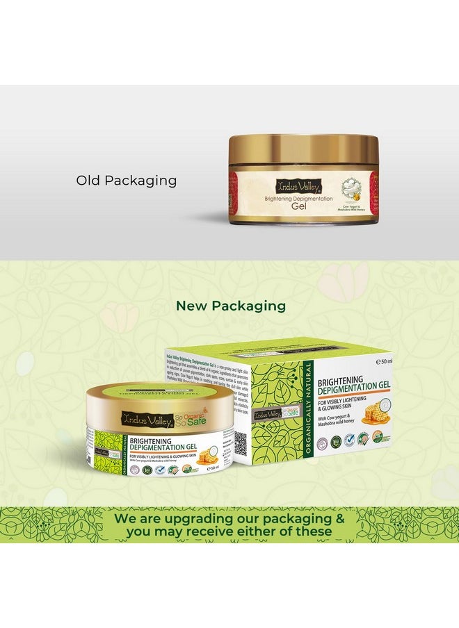 INDUS VALLEY Organic and Natural Cow's Milk Yogurt & Honey Depigmentation Gel For Radiant & Glowing Skin, Reduces Dark Spots, Anti Pigmentation Gel for Men and Women - 50ml