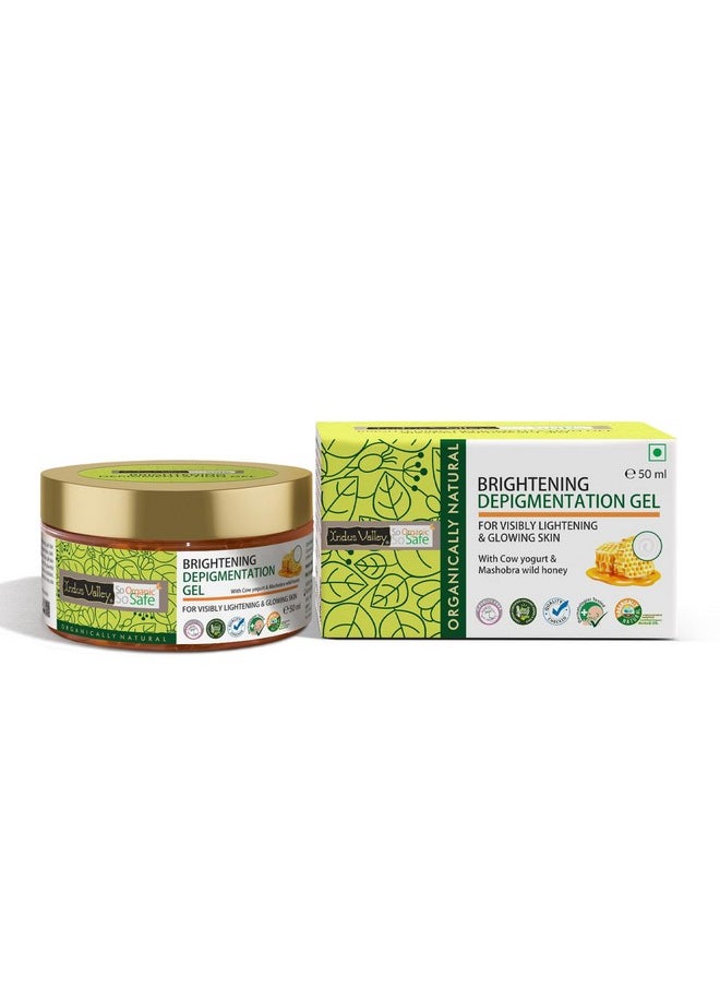 INDUS VALLEY Organic and Natural Cow's Milk Yogurt & Honey Depigmentation Gel For Radiant & Glowing Skin, Reduces Dark Spots, Anti Pigmentation Gel for Men and Women - 50ml