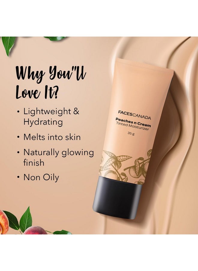 FACES CANADA Peaches N Cream Tinted Moisturizer - Light 01, 35 g | Soft Peachy, Natural Glow | Lightly Tinted BB Cream | Non Oily Lightweight Gel Formula | Blends Easily | Suitable For All Skin Types