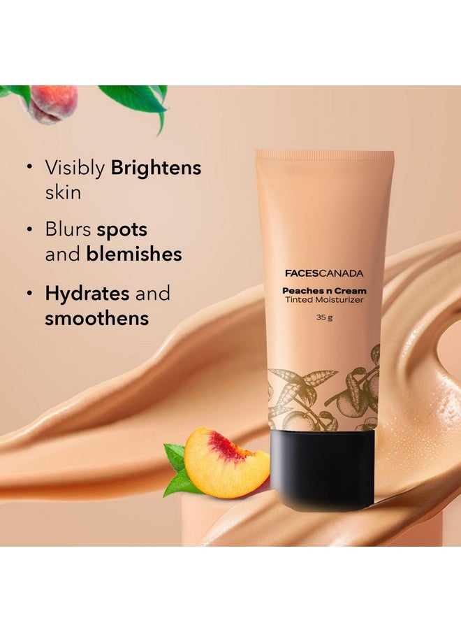 FACES CANADA Peaches N Cream Tinted Moisturizer - Light 01, 35 g | Soft Peachy, Natural Glow | Lightly Tinted BB Cream | Non Oily Lightweight Gel Formula | Blends Easily | Suitable For All Skin Types