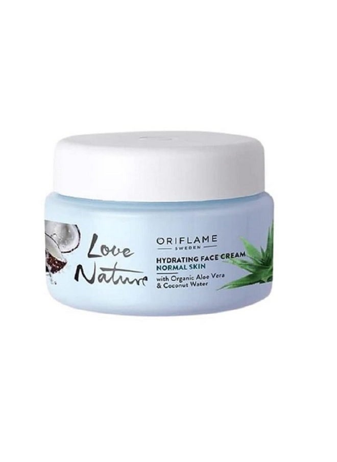 Oriflame LOVE NATURE Hydrating Face Cream with Organic Aloe Vera & Coconut Water 50ml