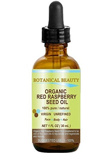 Botanical Beauty Organic RED RASPBERRY SEED OIL 100 Pure Natural Undiluted Virgin Unrefined Cold Pressed Carrier Oil 1 Floz30 ml for Face Skin Hair Lip Nails