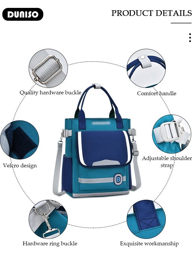 Oxford Cloth 3 Layers Primary School Kids Backpack,Portable Multifunctional Book Bag With Adujustable Strap,Waterproof Large Capacity Lightweight School Book Bag with Reflective Strips and Bottle Side Pockets for Aged 7-15 Boys,Suitable for Outing And School