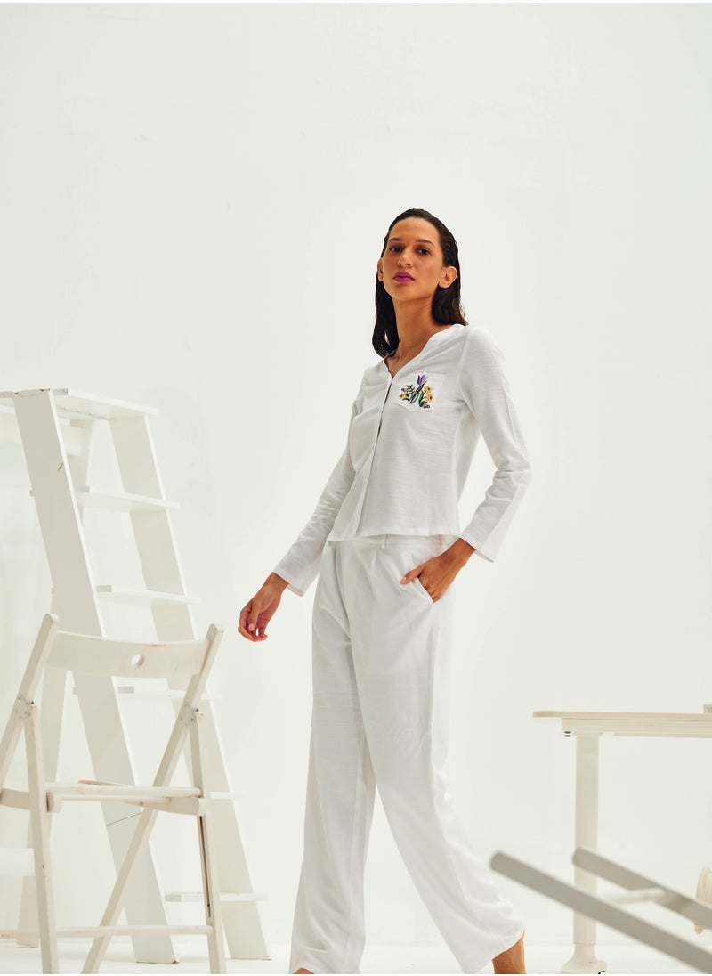 Ashita Fernandes Pleated Linen Pants Set