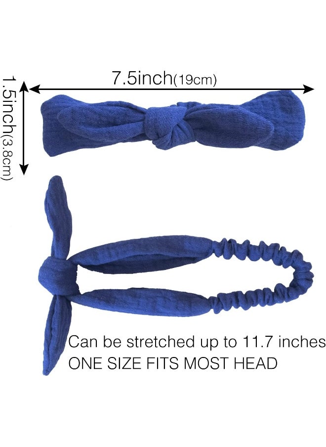 XIMA 8pcs Headbands for Girls, Cotton Rabbit Ears Headband for Toddlers Teens Children, Removable Rabbit Ear Bow Kids Hair bands Accessories