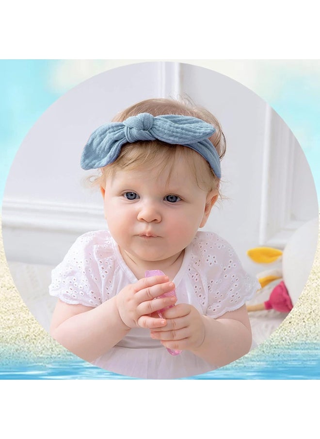 XIMA 8pcs Headbands for Girls, Cotton Rabbit Ears Headband for Toddlers Teens Children, Removable Rabbit Ear Bow Kids Hair bands Accessories