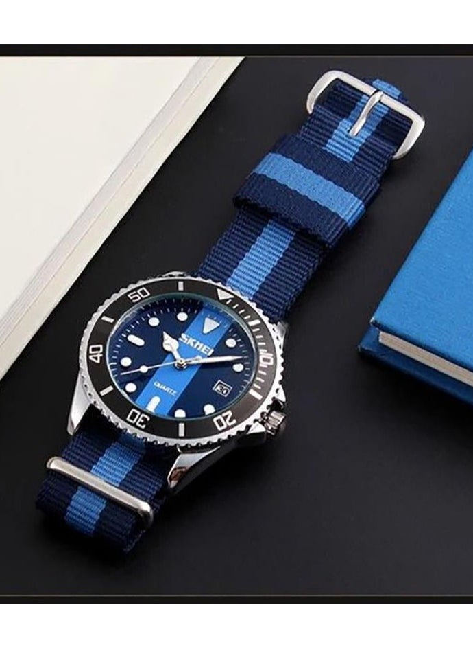 Skmei Casual Men Watch Transparent Dial Comfort Nylon Strap Date Display