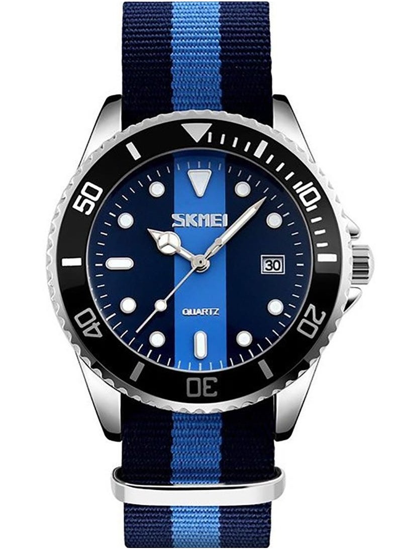 Skmei Casual Men Watch Transparent Dial Comfort Nylon Strap Date Display