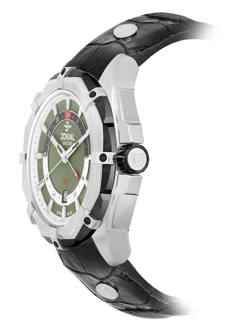 JOVIAL 12040GSLQ19, GMT, MERIDIAN COLLECTION combines precision and global versatility with its GMT function, perfect for those who navigate time across borders.
