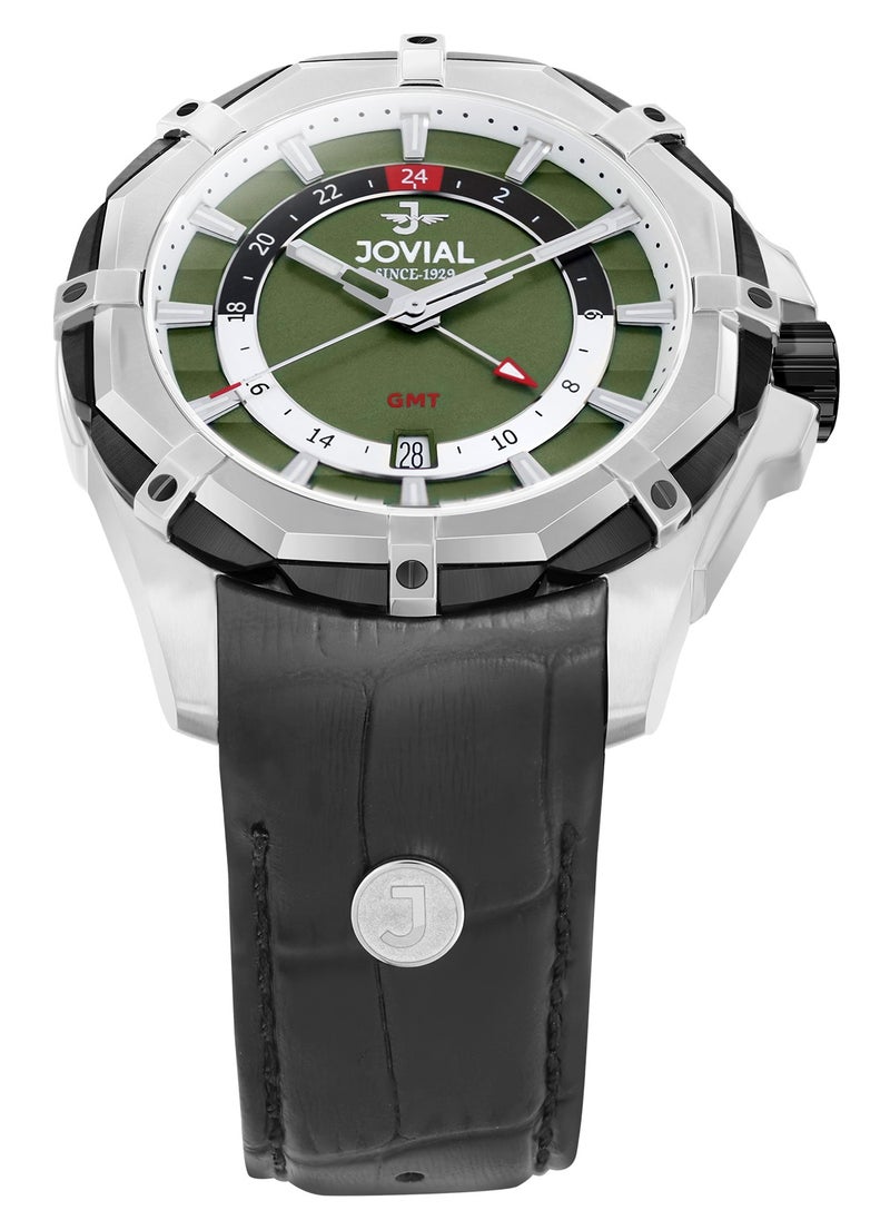 JOVIAL 12040GSLQ19, GMT, MERIDIAN COLLECTION combines precision and global versatility with its GMT function, perfect for those who navigate time across borders.