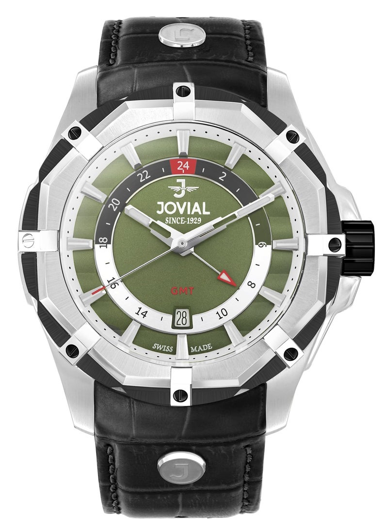 JOVIAL 12040GSLQ19, GMT, MERIDIAN COLLECTION combines precision and global versatility with its GMT function, perfect for those who navigate time across borders.