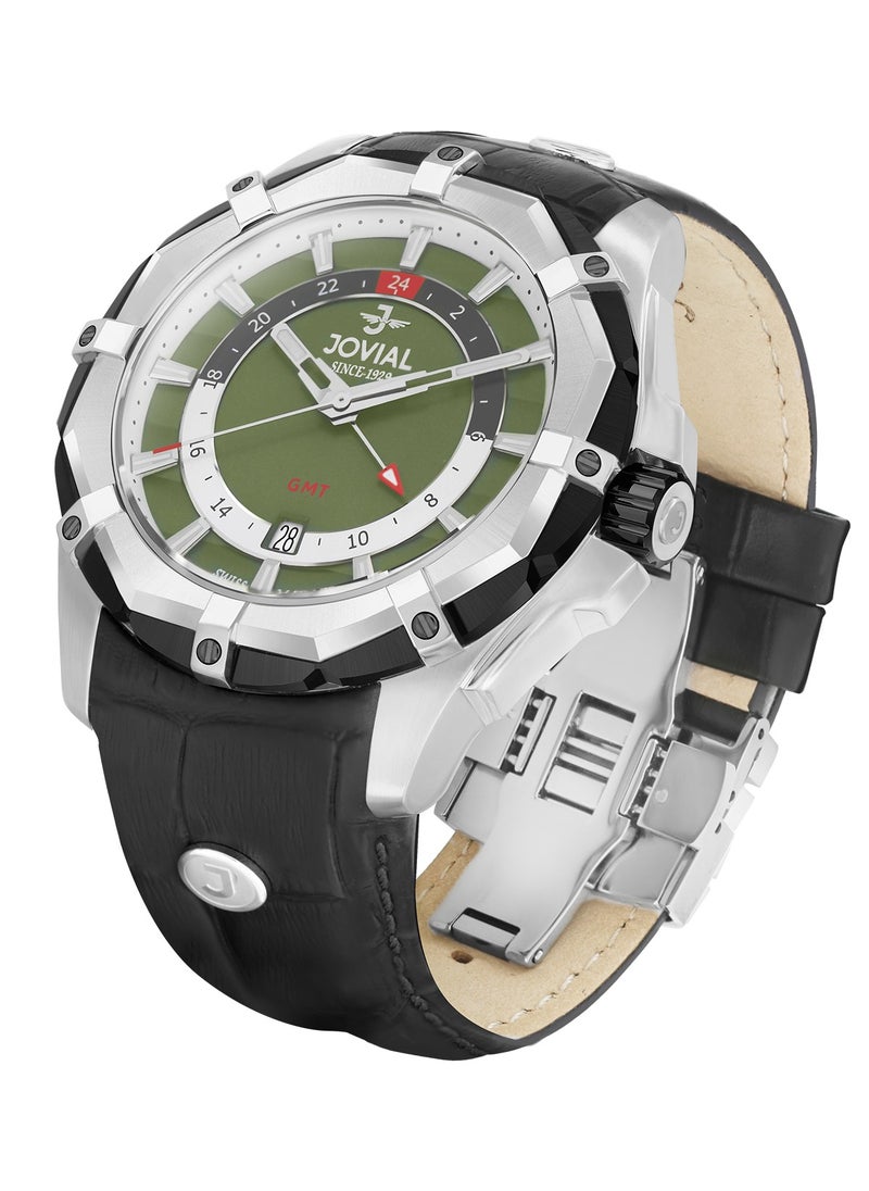 JOVIAL 12040GSLQ19, GMT, MERIDIAN COLLECTION combines precision and global versatility with its GMT function, perfect for those who navigate time across borders.