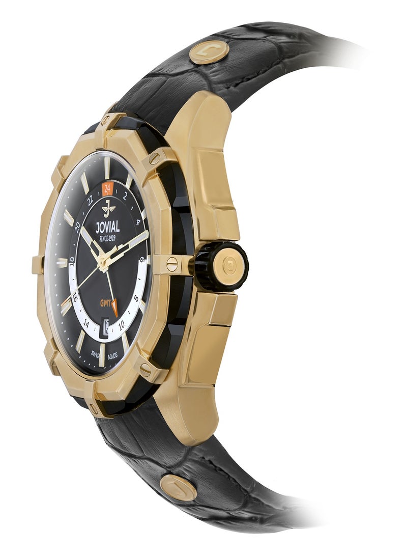JOVIAL 12042GGLQ13, GMT, MERIDIAN COLLECTION combines precision and global versatility with its GMT function, perfect for those who navigate time across borders.