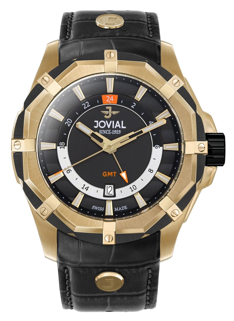 JOVIAL 12042GGLQ13, GMT, MERIDIAN COLLECTION combines precision and global versatility with its GMT function, perfect for those who navigate time across borders.