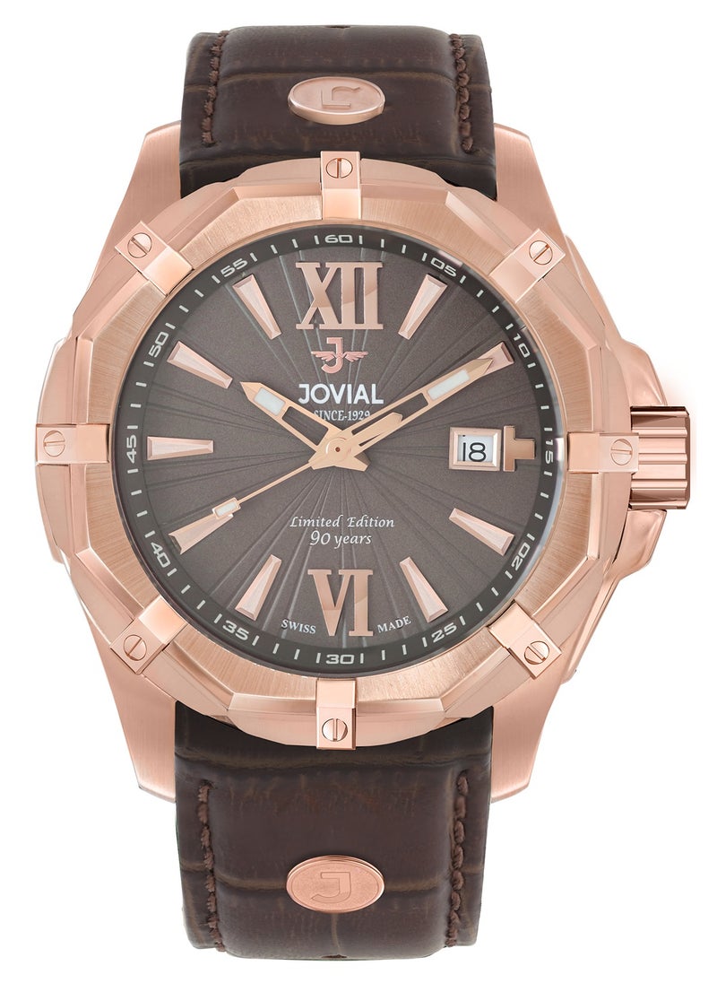 JOVIAL 12022GRLQ40,Quartz, APEX Collection embodies the pinnacle of Swiss craftsmanship, blending bold design and timeless elegance and excellence.