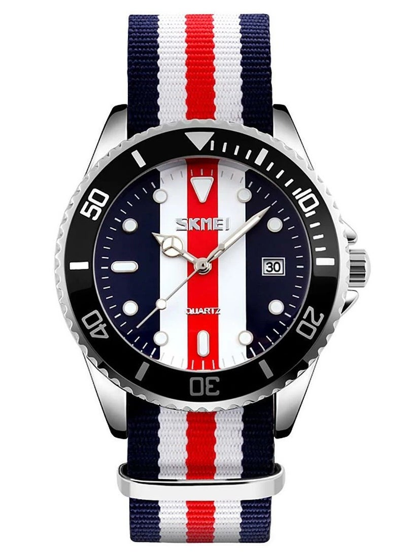 Skmei Casual Men Watch Transparent Dial Comfort Nylon Strap Date Display