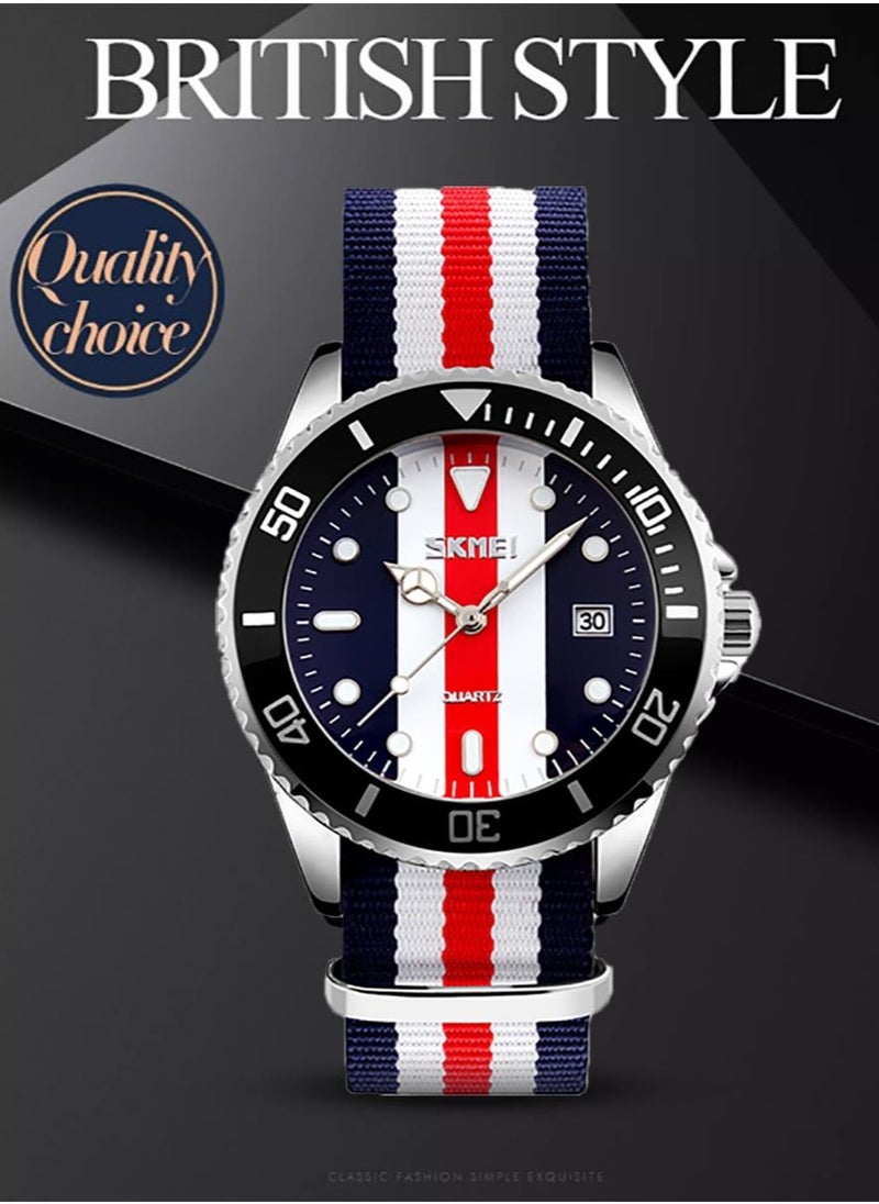 Skmei Casual Men Watch Transparent Dial Comfort Nylon Strap Date Display