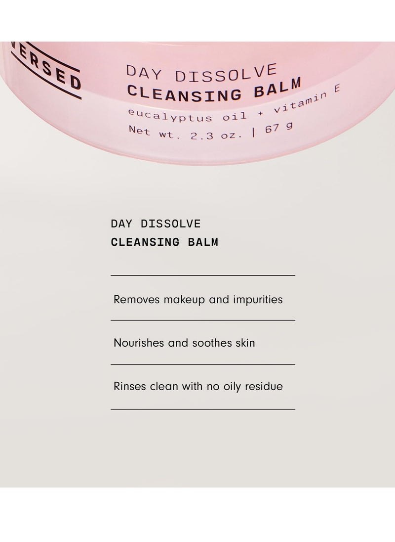 Versed Day Dissolve Cleansing Balm - Makeup Melting Balm Infused with Vitamin E + Eucalyptus Oil to Calm Skin - Oil Based Double Cleanser with Avocado + Jojoba (0.6 oz)