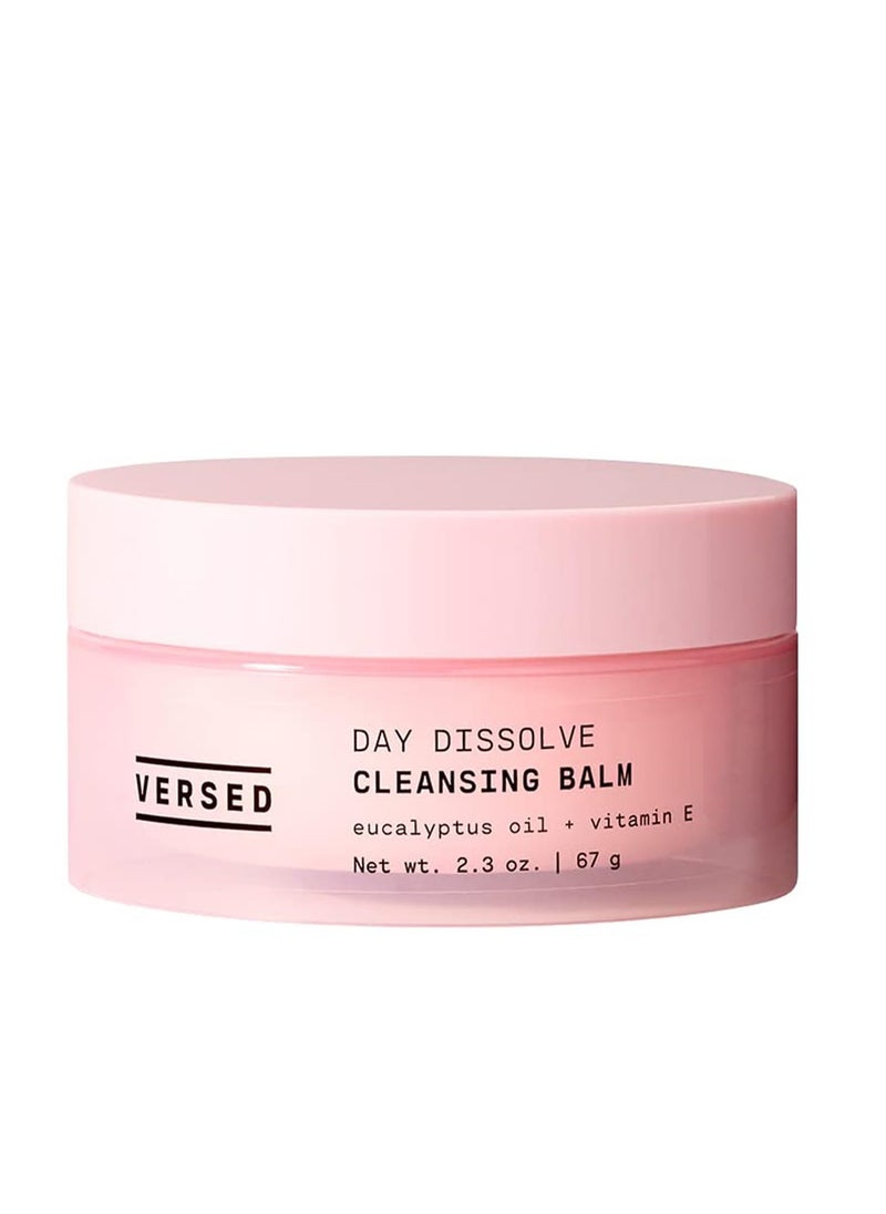 Versed Day Dissolve Cleansing Balm - Makeup Melting Balm Infused with Vitamin E + Eucalyptus Oil to Calm Skin - Oil Based Double Cleanser with Avocado + Jojoba (2.3 oz)