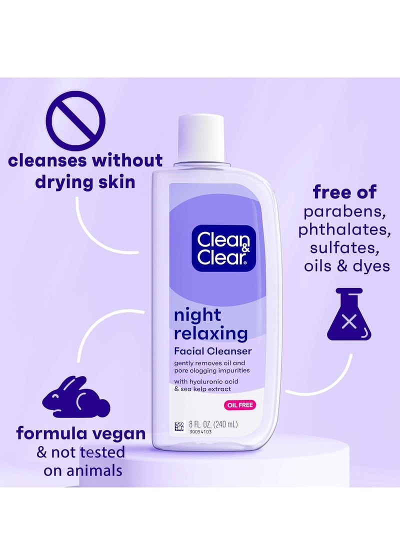 Clean & Clear Night Relaxing Deep Cleaning Face Wash, 8 Fluid Ounce (Packaging May Vary)